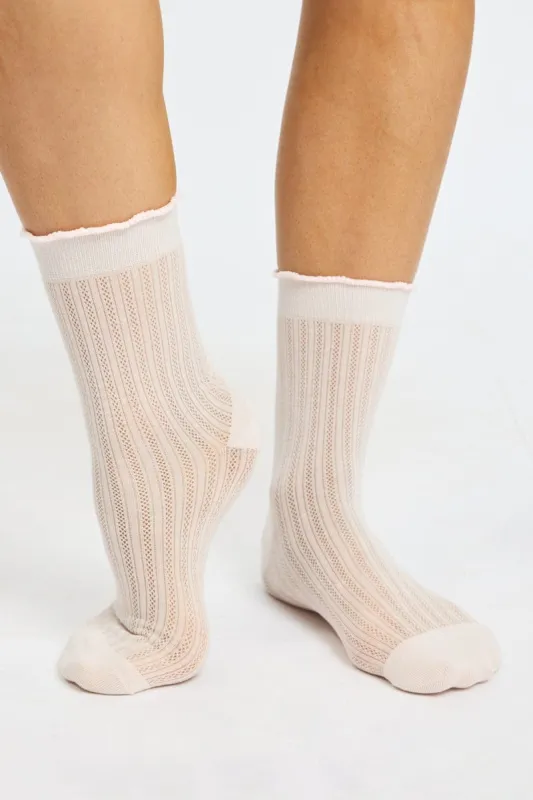 Pink Frill Edge Socks sold by Ally Fashion