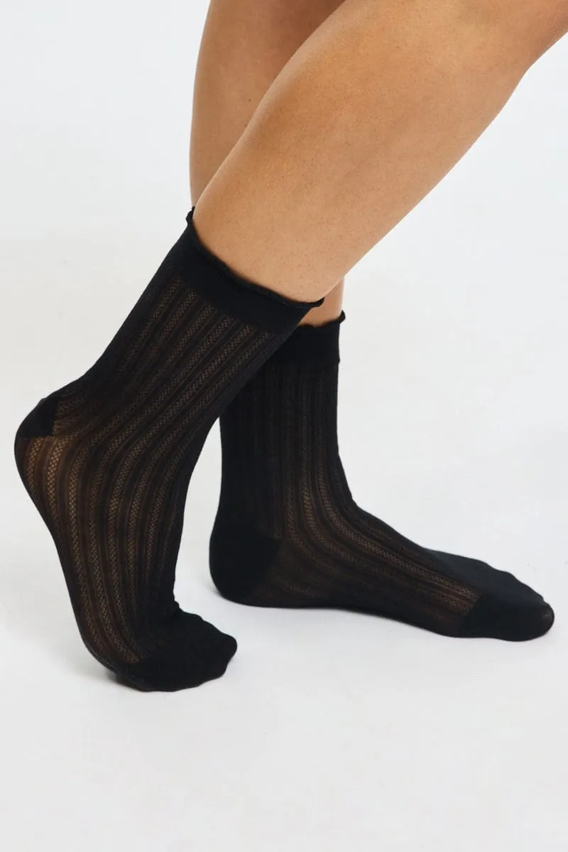 Black Frill Edge Socks sold by Ally Fashion product image thumbnail 2