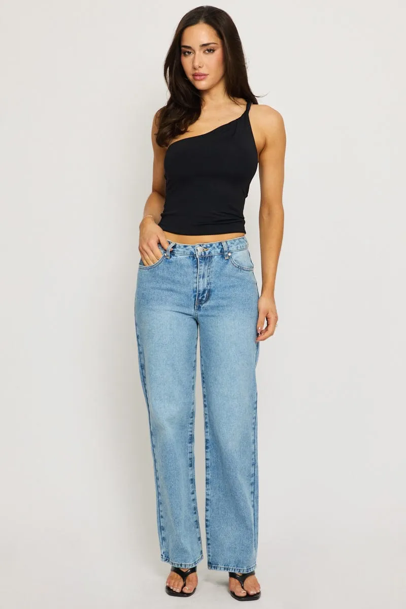 Black One Shoulder Top sold by Ally Fashion product image thumbnail 2