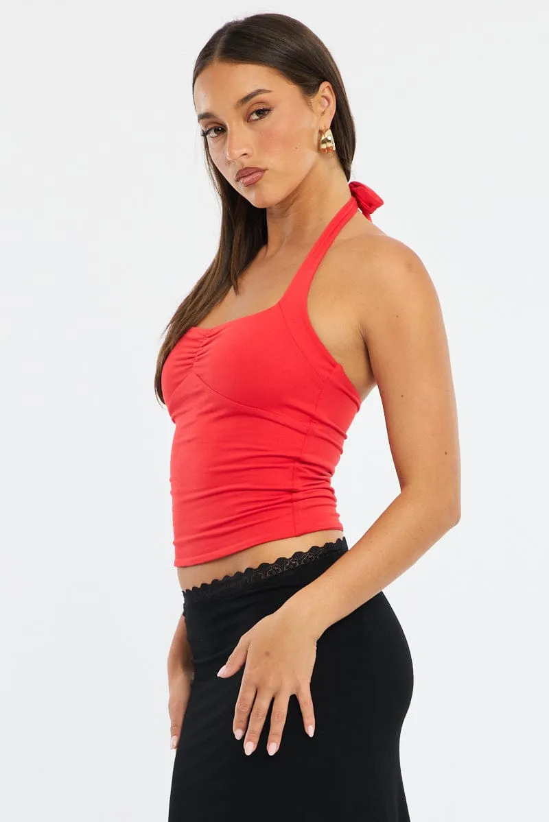 Red Halter Top sold by Ally Fashion product image thumbnail 3