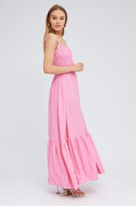 Pink Maxi Dress Sleeveless Linen Blend sold by Ally Fashion