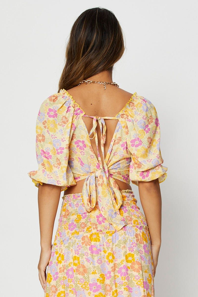 Print Crop Top Short Sleeve sold by Ally Fashion product image thumbnail 5