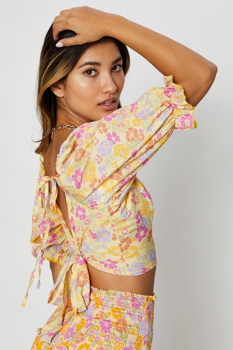 Print Crop Top Short Sleeve sold by Ally Fashion product image thumbnail 2