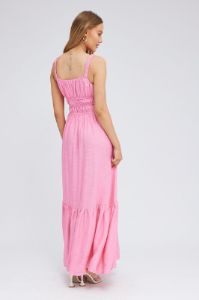 Pink Maxi Dress Sleeveless Linen Blend sold by Ally Fashion