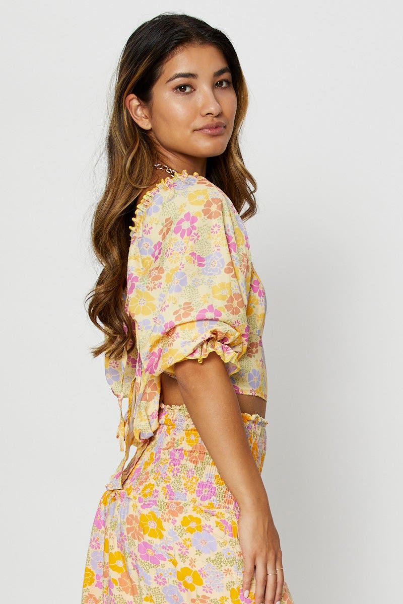 Print Crop Top Short Sleeve sold by Ally Fashion product image thumbnail 4