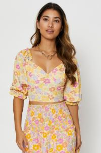 Print Crop Top Short Sleeve sold by Ally Fashion