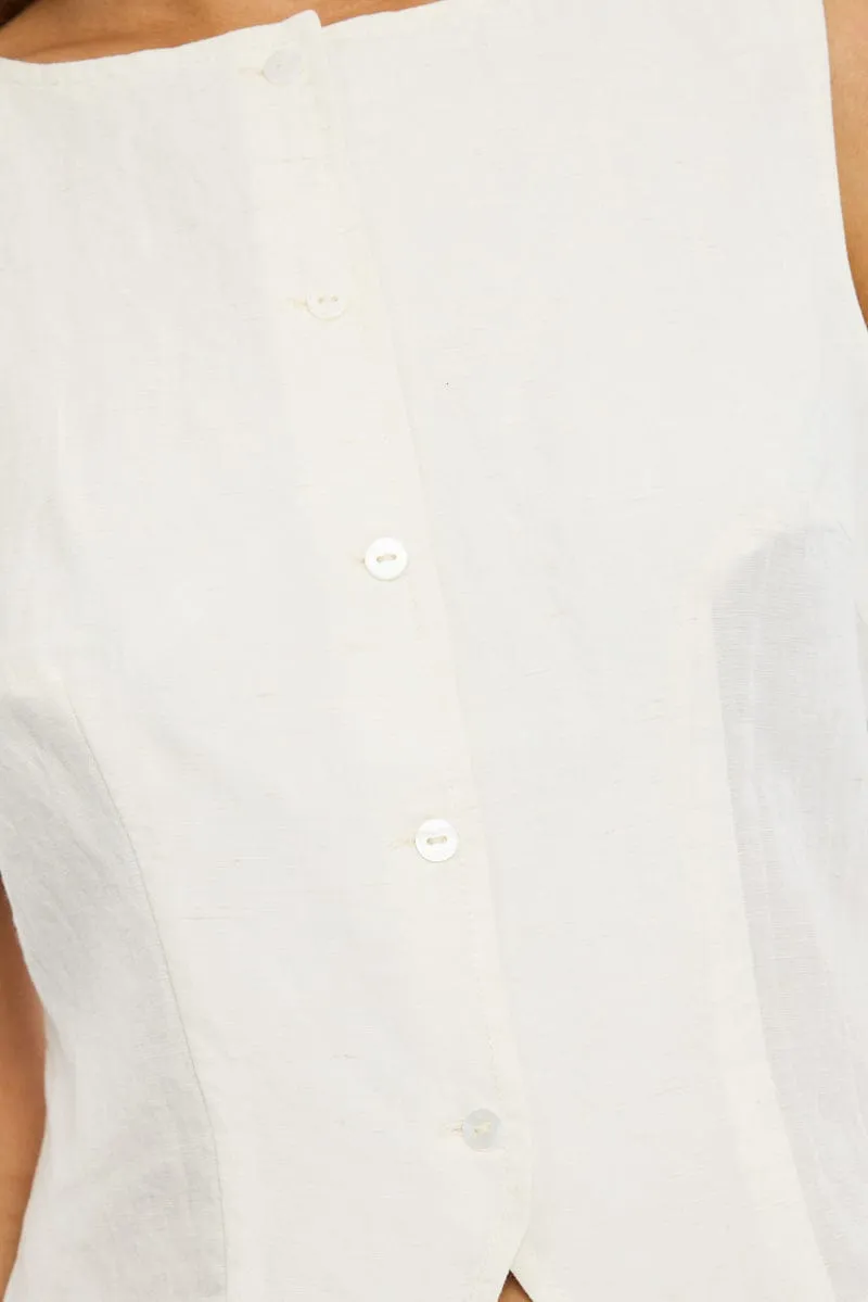 White Waistcoat Crew Neck sold by Ally Fashion product image thumbnail 5