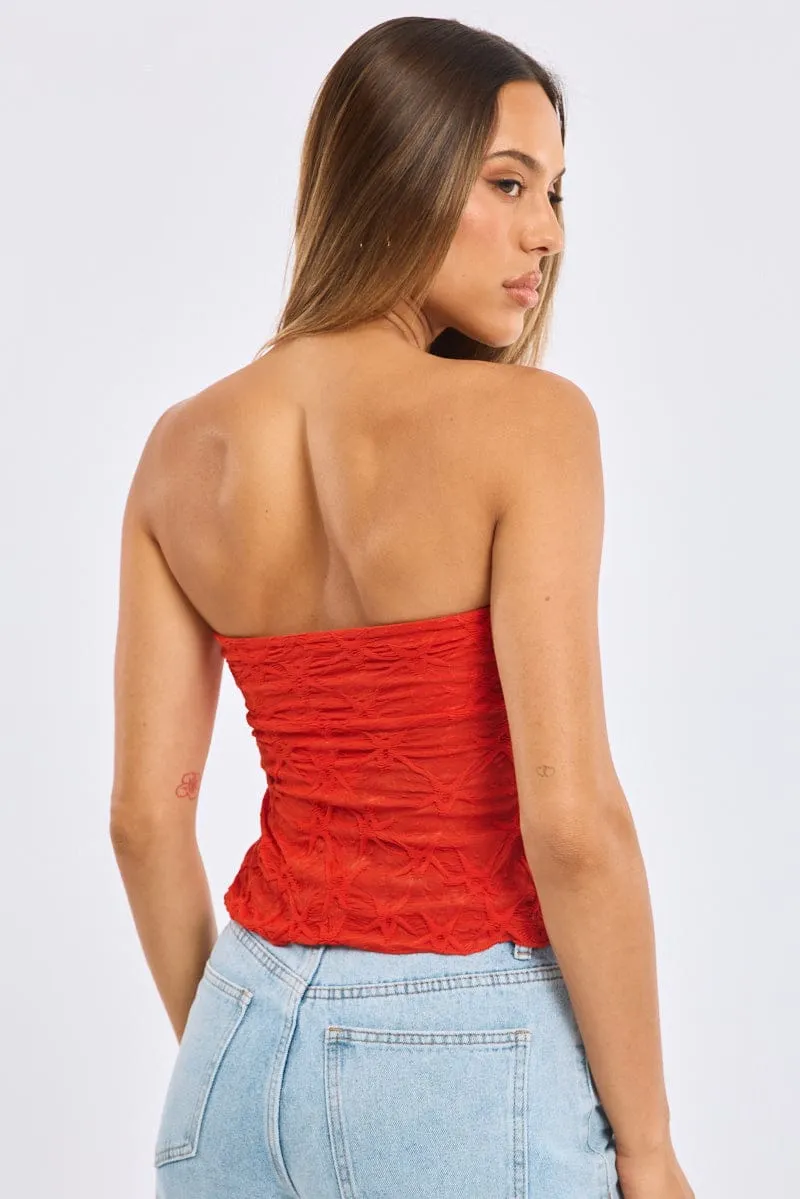 Red Boob Tube Top Textured sold by Ally Fashion product image thumbnail 4