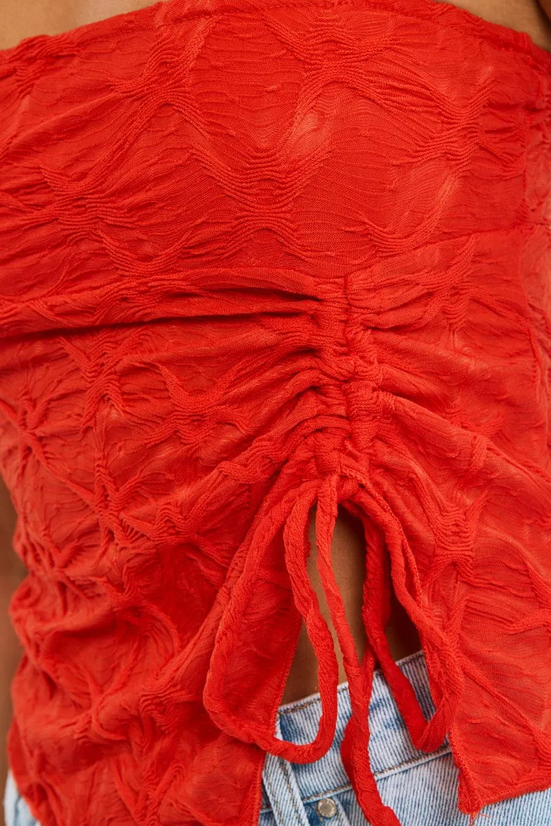 Red Boob Tube Top Textured sold by Ally Fashion product image thumbnail 5