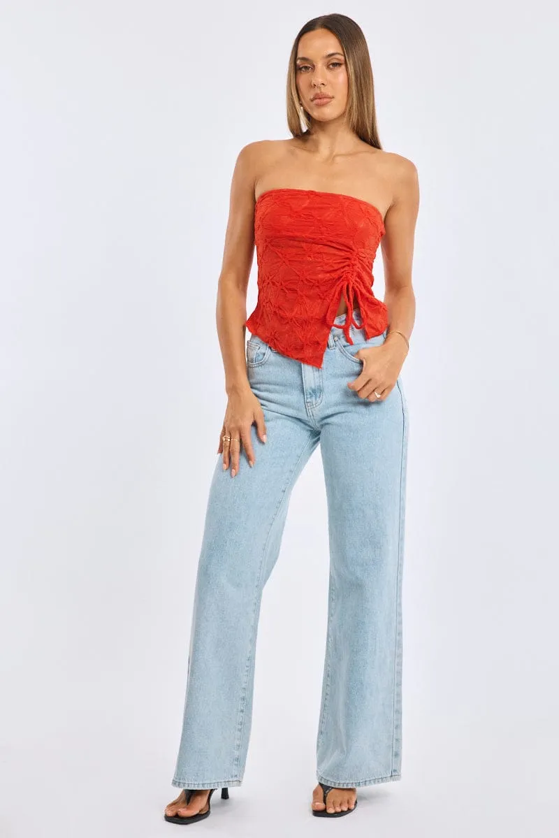 Red Boob Tube Top Textured sold by Ally Fashion product image thumbnail 2