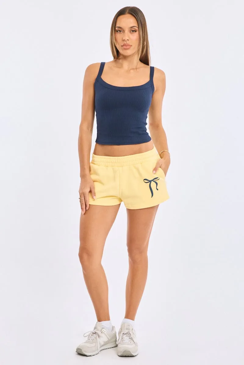 Yellow Track Shorts Elasticated Waist sold by Ally Fashion