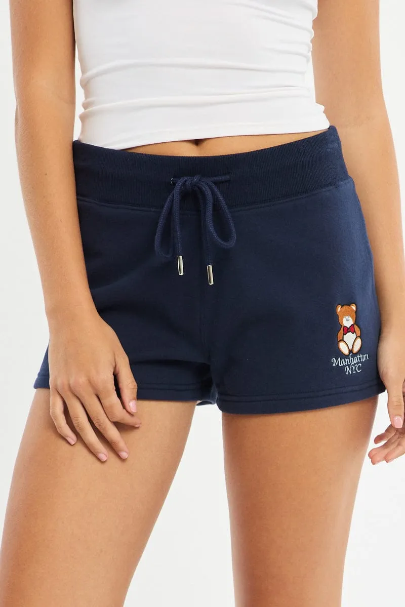 Blue Track Short Ribbed Waist sold by Ally Fashion product image thumbnail 2