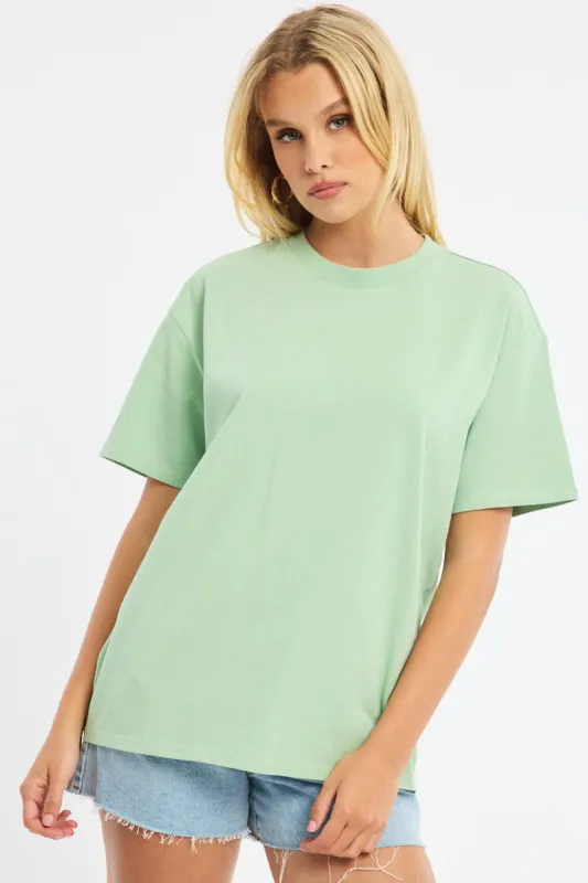 Green Oversized Tee Short Sleeve sold by Ally Fashion