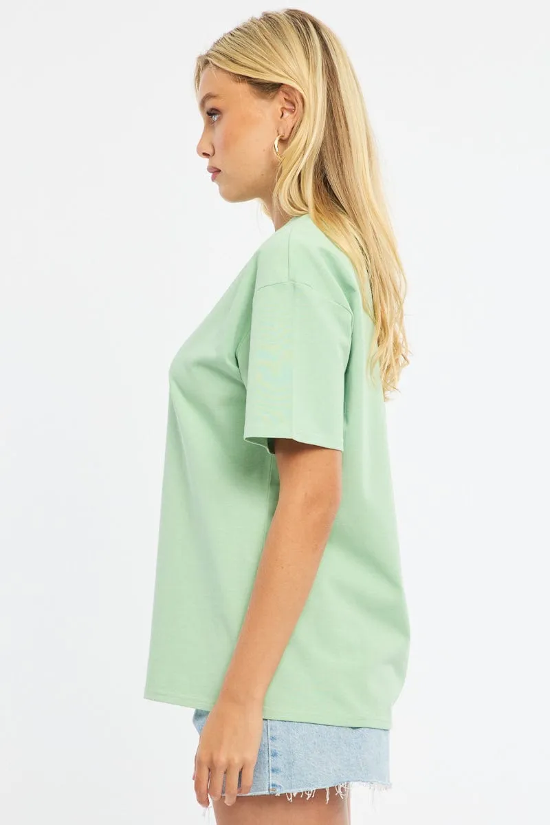 Green Oversized Tee Short Sleeve sold by Ally Fashion product image thumbnail 3