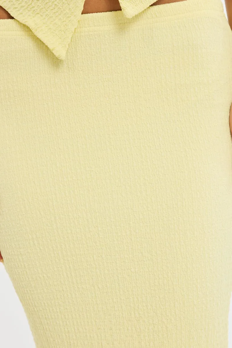 Yellow Maxi Skirt Elasticated Waist Textured Half Lined sold by Ally Fashion product image thumbnail 5