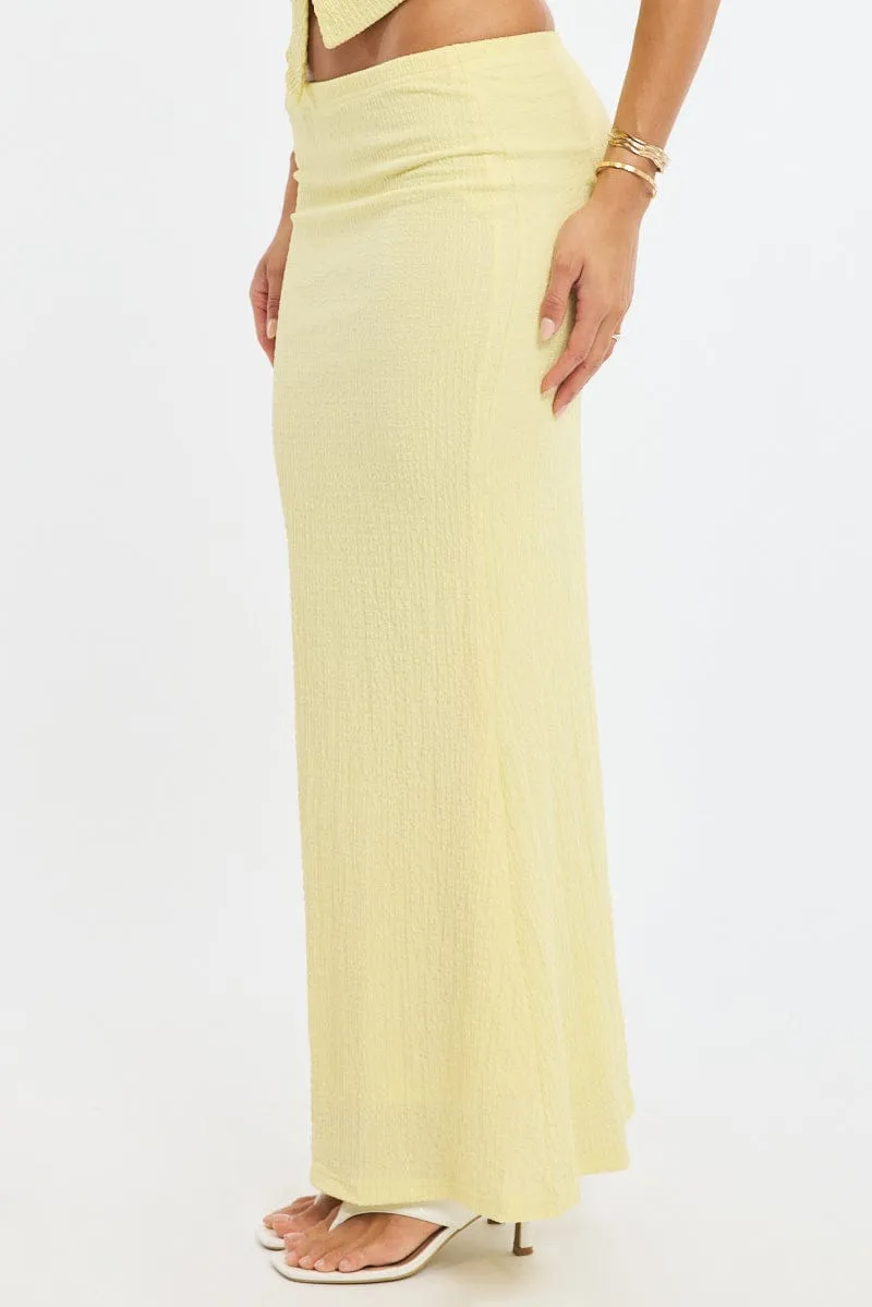 Yellow Maxi Skirt Elasticated Waist Textured Half Lined sold by Ally Fashion product image thumbnail 3