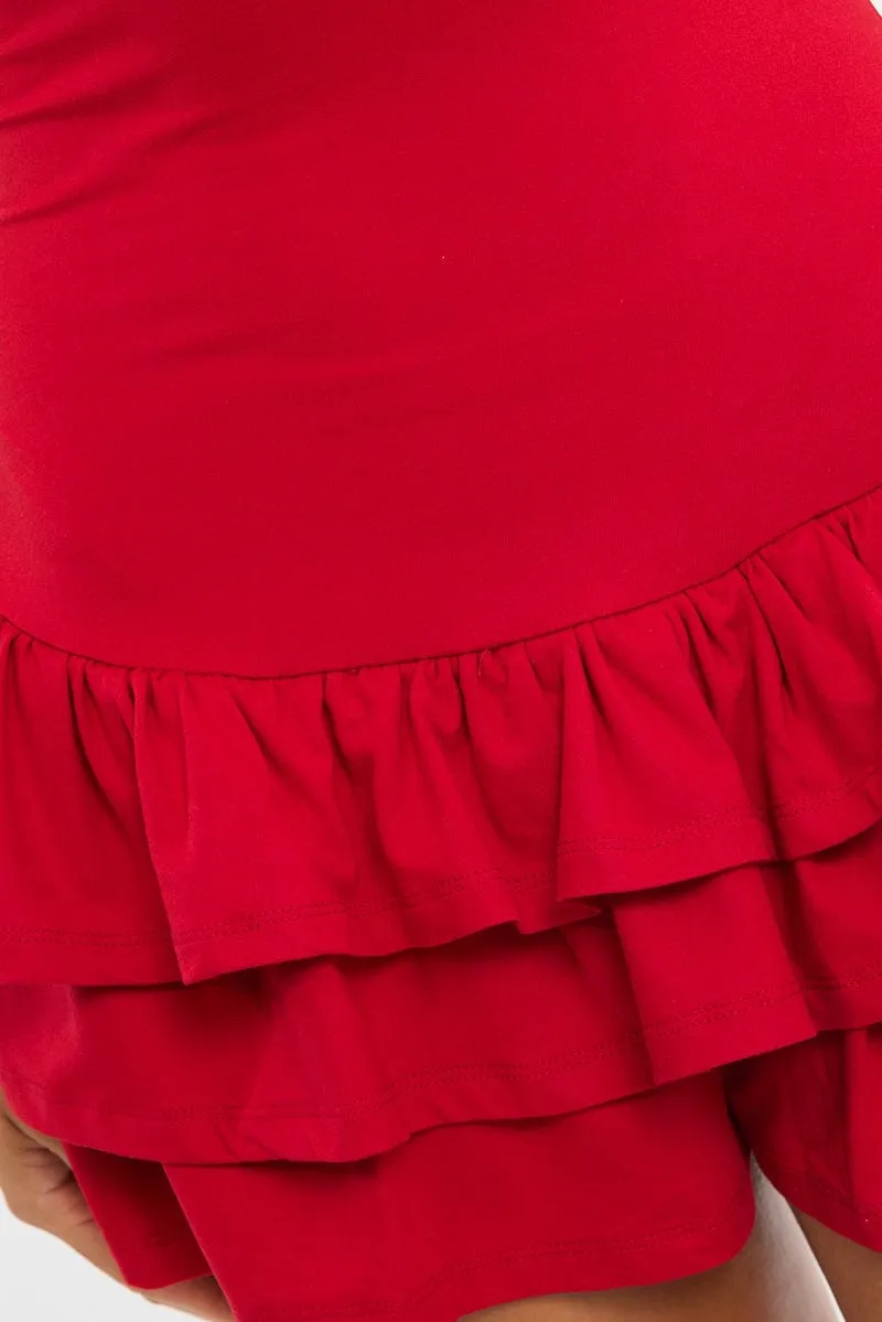 Red Playsuit Frilled Hem sold by Ally Fashion product image thumbnail 5