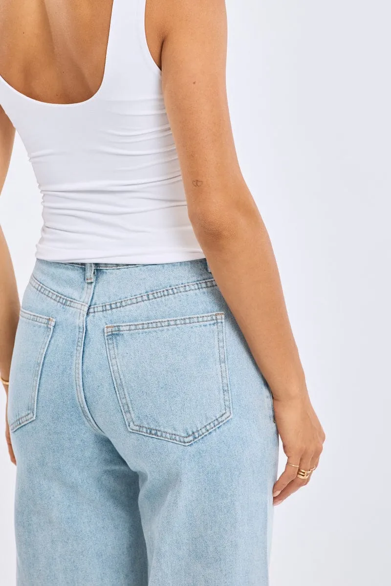 White Supersoft Top U Neck Sleeveless sold by Ally Fashion product image thumbnail 4