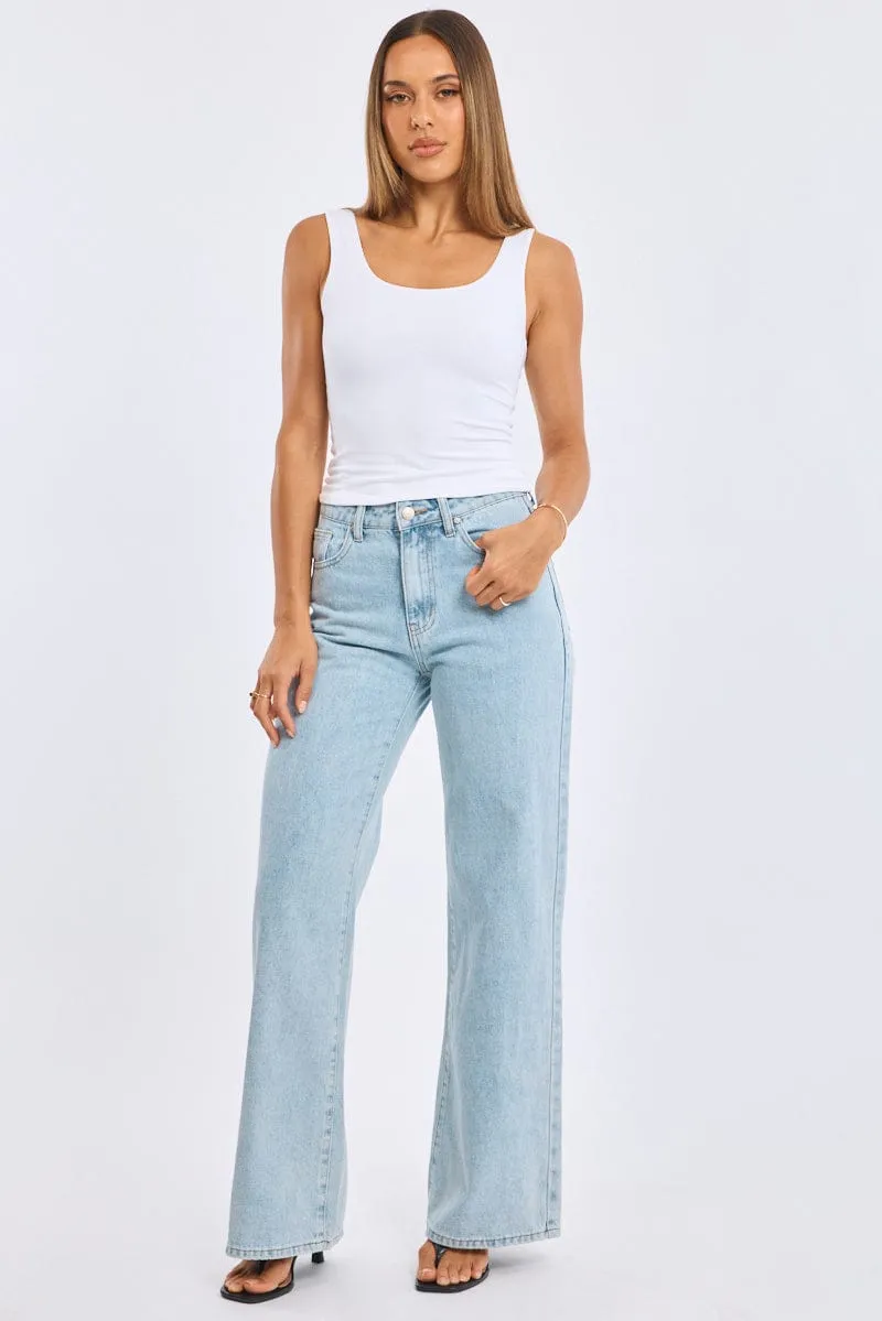 White Supersoft Top U Neck Sleeveless sold by Ally Fashion product image thumbnail 2