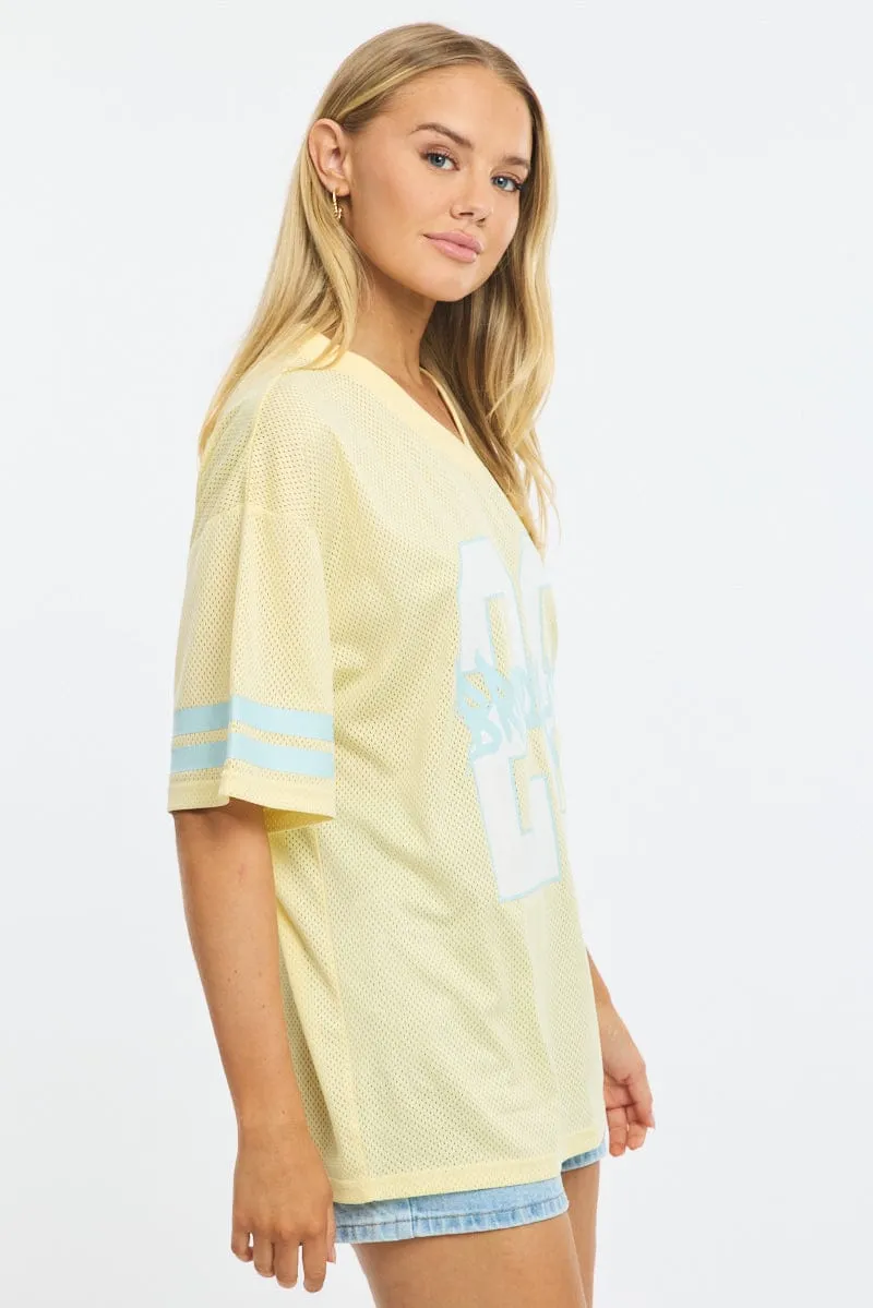 Yellow Sport Tee Short Sleeve sold by Ally Fashion product image thumbnail 3