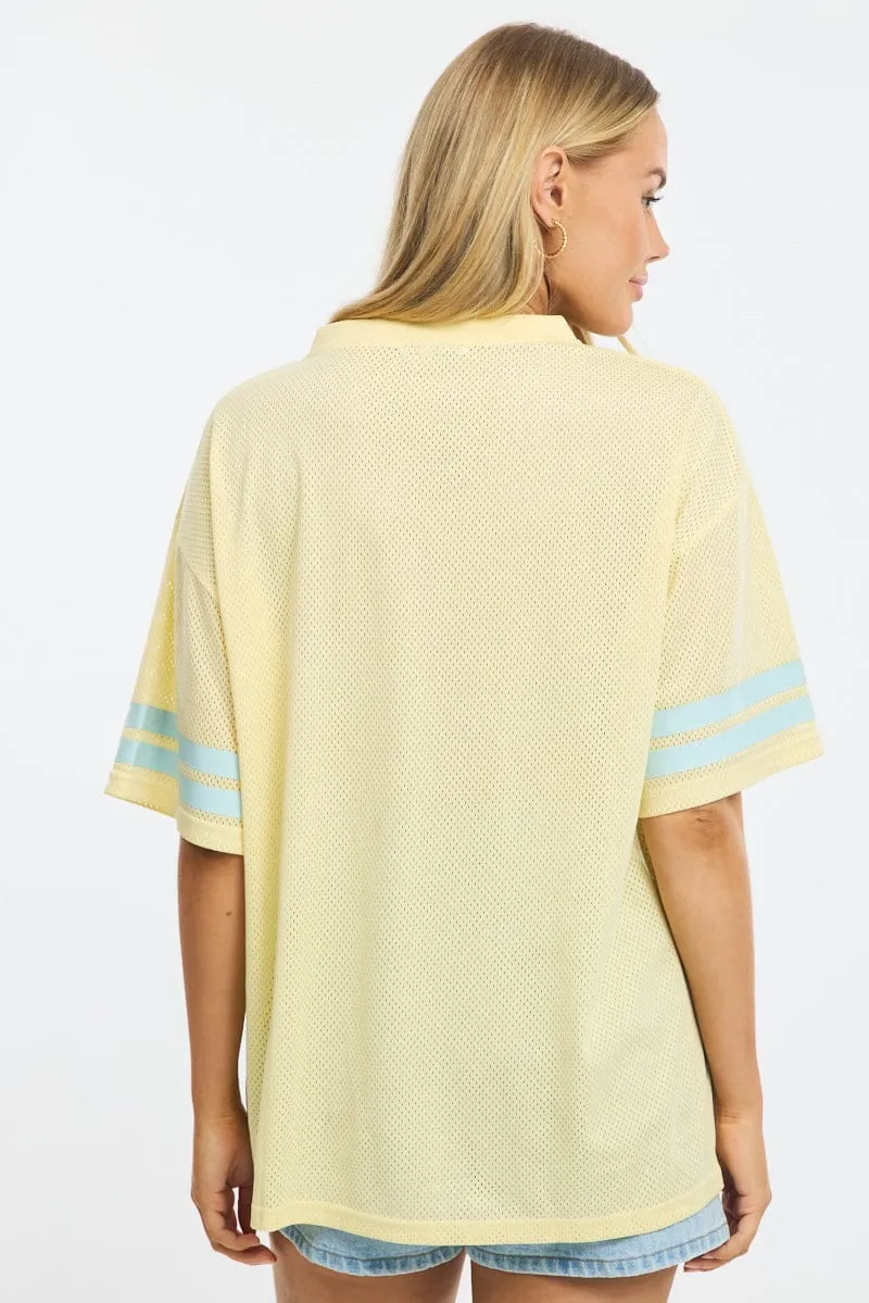 Yellow Sport Tee Short Sleeve sold by Ally Fashion product image thumbnail 4