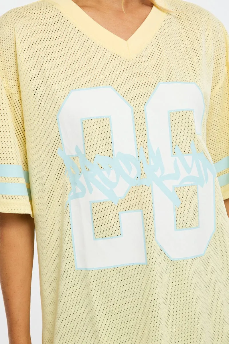 Yellow Sport Tee Short Sleeve sold by Ally Fashion product image thumbnail 5