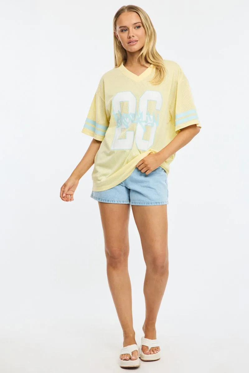 Yellow Sport Tee Short Sleeve sold by Ally Fashion product image thumbnail 2
