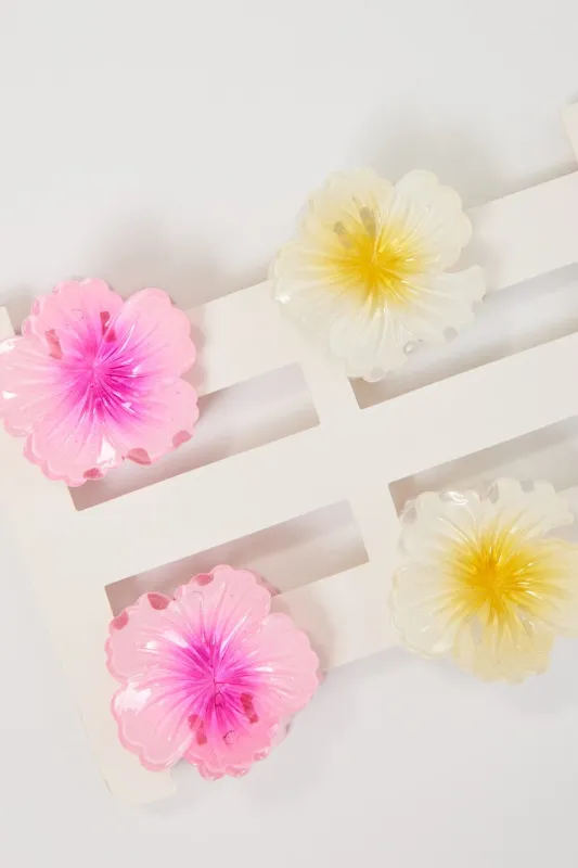 Multi 4 Pack Flower Claw Clips sold by Ally Fashion