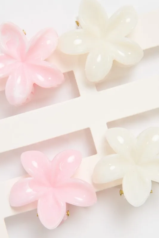 Multi 4 Pack Flower Claw Clips sold by Ally Fashion