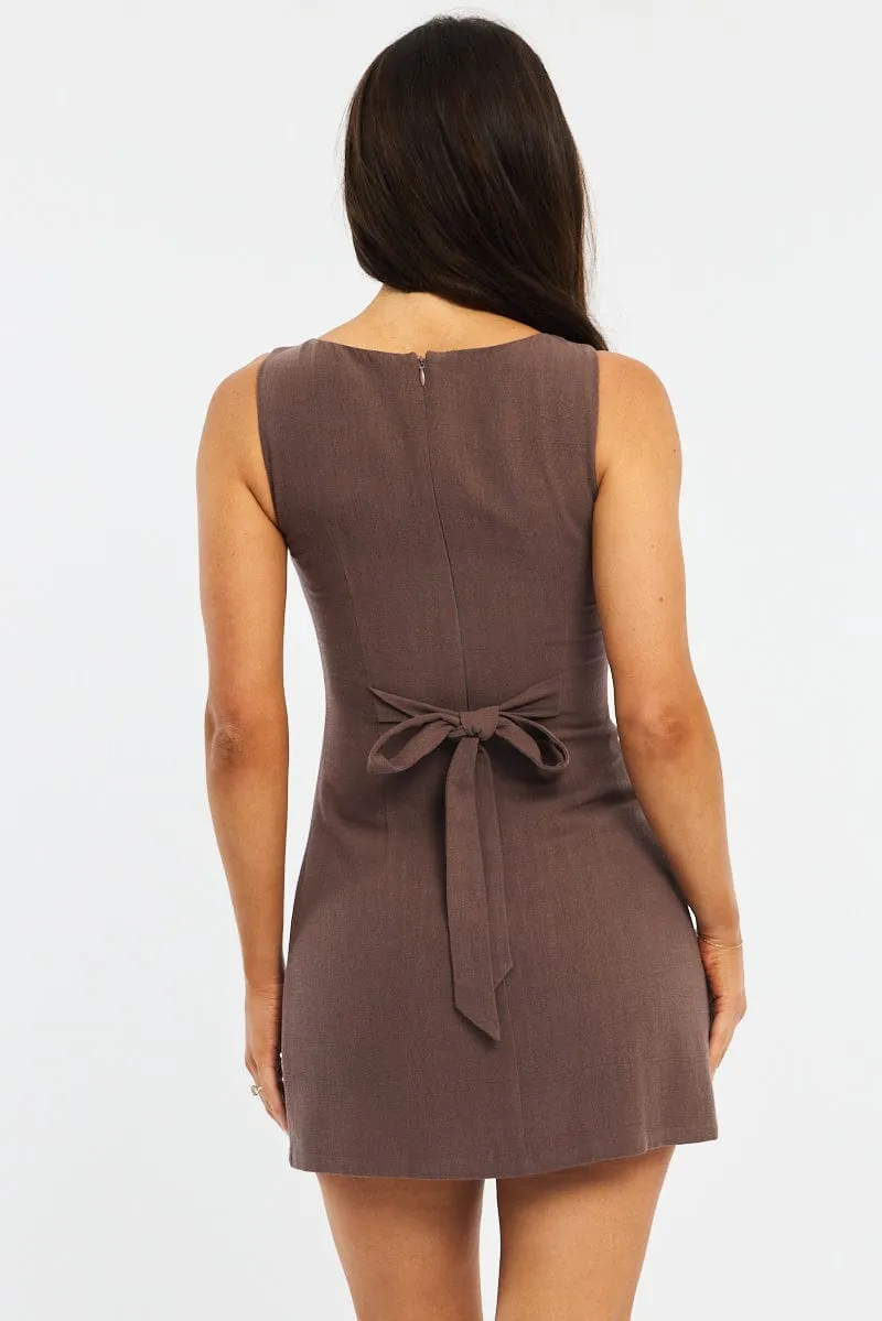 Brown Bodycon Dress Mini sold by Ally Fashion product image thumbnail 4
