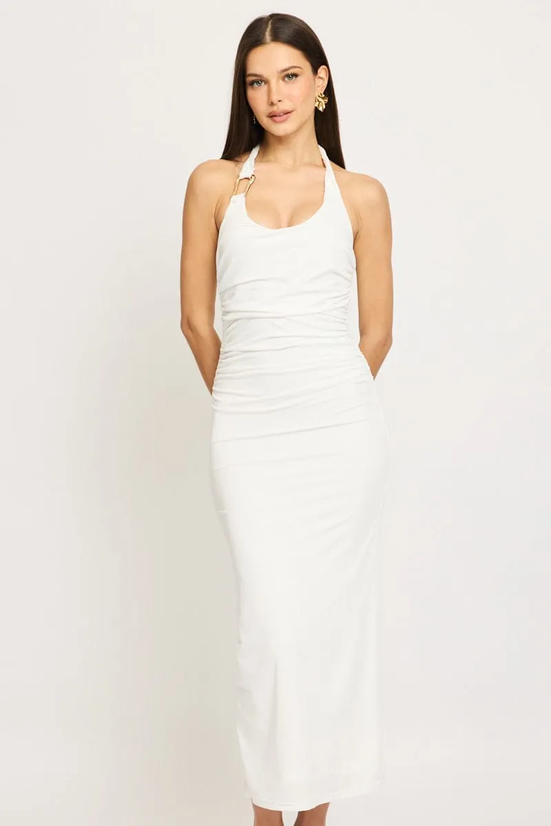 White Bodycon Dress Halter Neck sold by Ally Fashion product image thumbnail 2