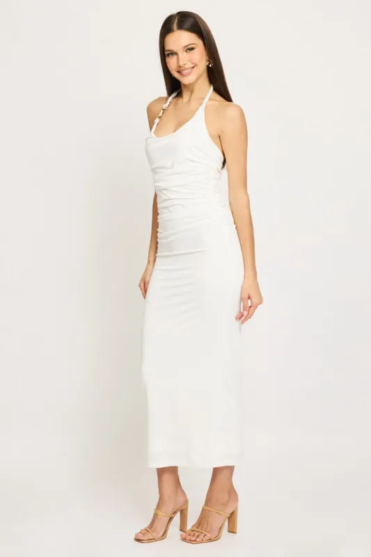White Bodycon Dress Halter Neck sold by Ally Fashion