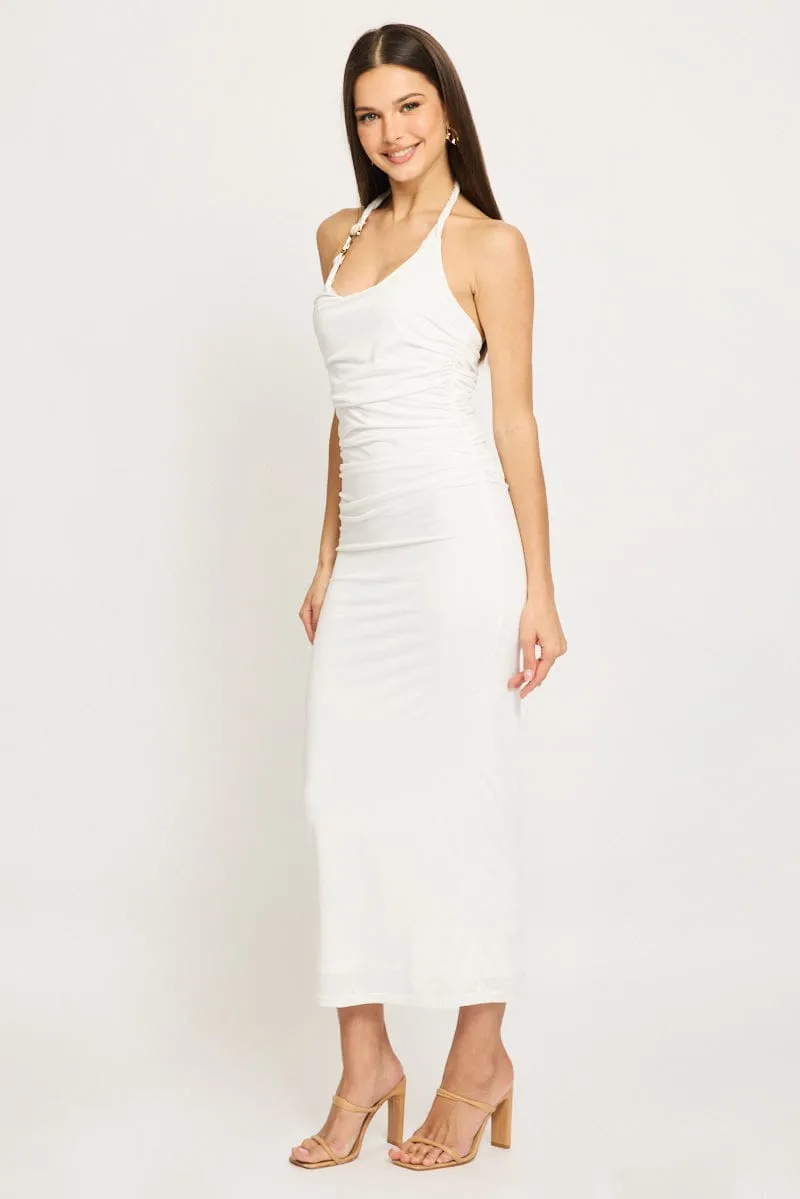 White Bodycon Dress Halter Neck sold by Ally Fashion