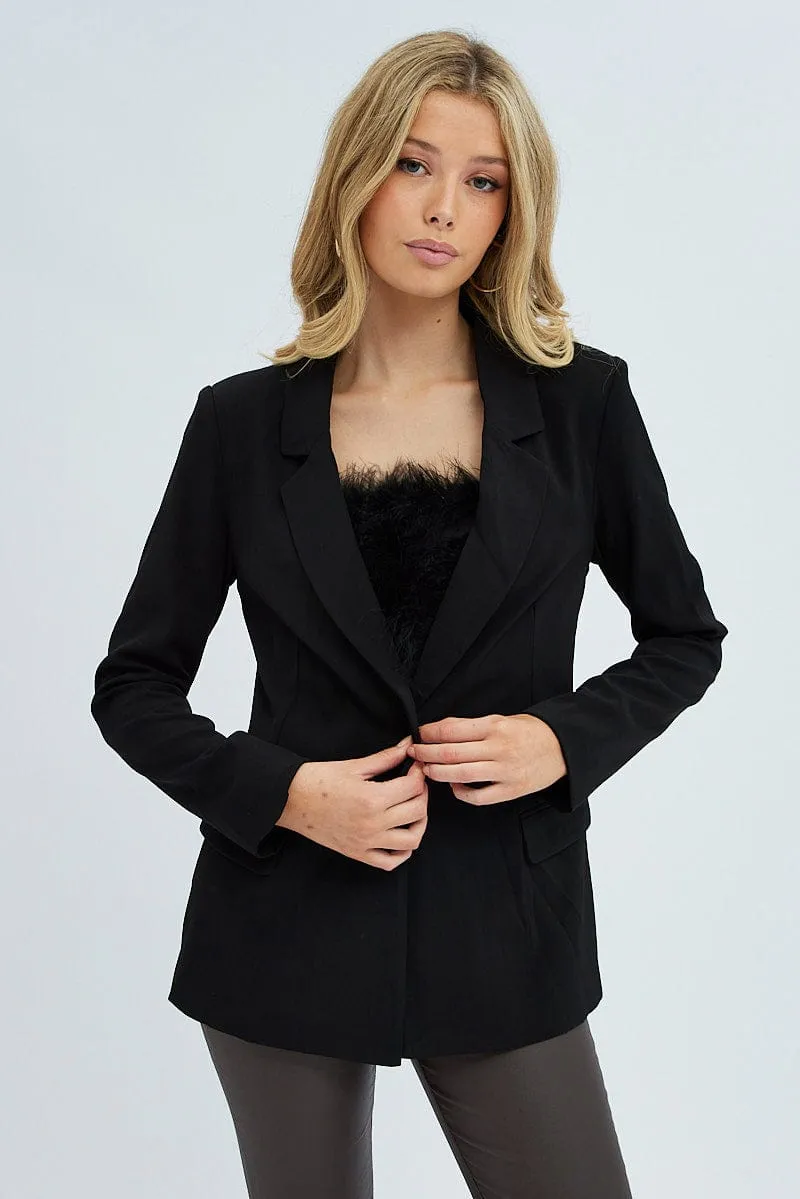 Black Smart Blazer sold by Ally Fashion product image thumbnail 3