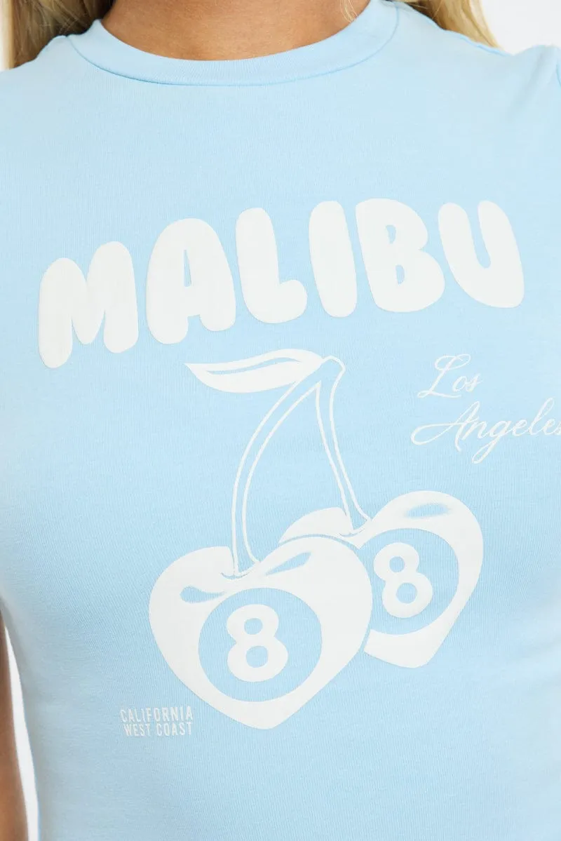 Blue Graphic Tee Short Sleeve sold by Ally Fashion product image thumbnail 5