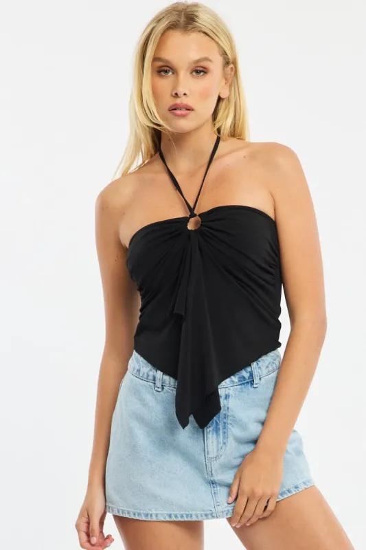 Black Halter Top Sleeveless sold by Ally Fashion