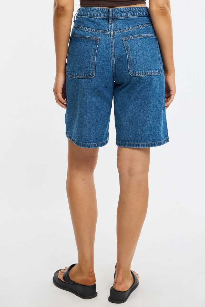 Denim Bermuda Shorts Mid Rise sold by Ally Fashion product image thumbnail 4
