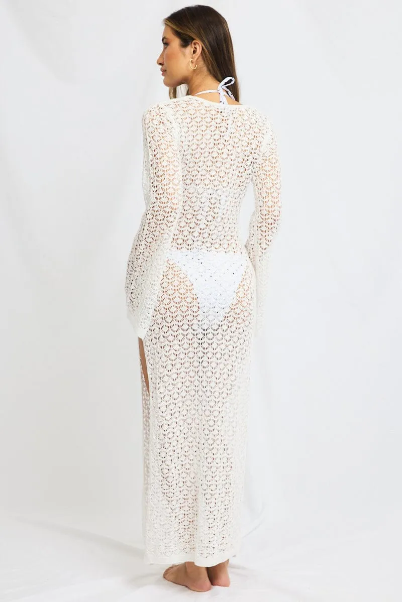 White Cut Out Beach Dress sold by Ally Fashion product image thumbnail 5