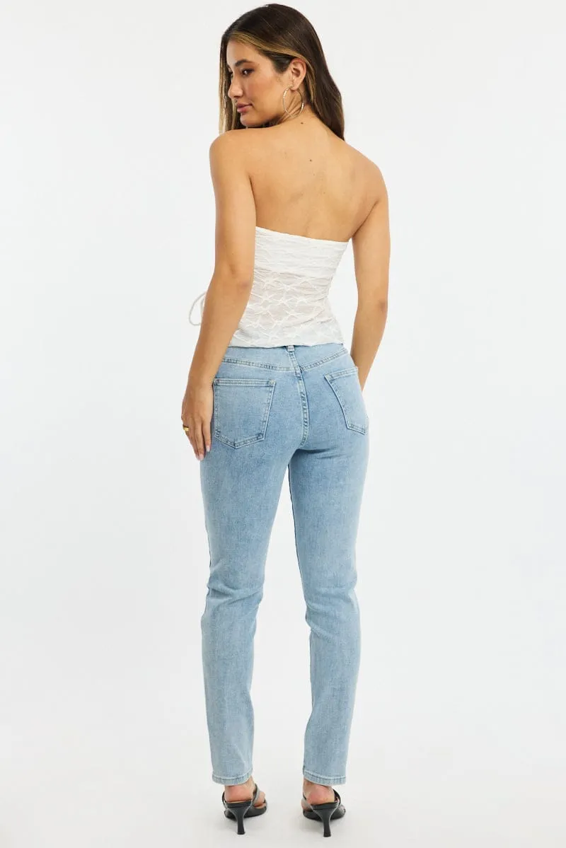 Denim Straight Jeans High Rise sold by Ally Fashion product image thumbnail 4