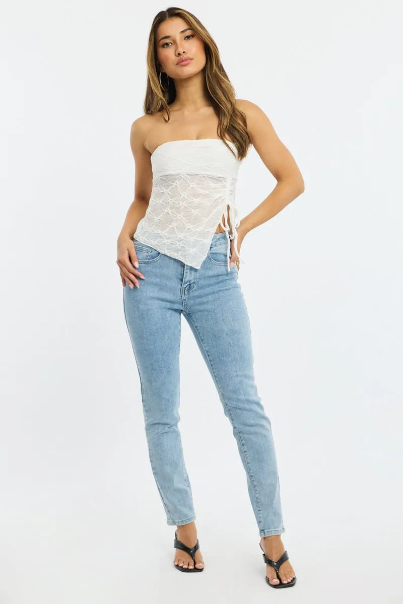 Denim Straight Jeans High Rise sold by Ally Fashion