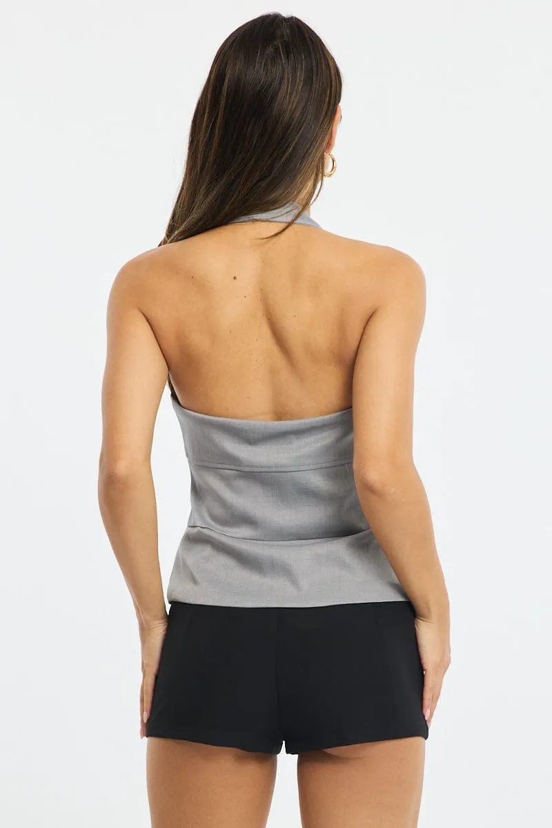 Grey Vest Halter Neck sold by Ally Fashion product image thumbnail 4
