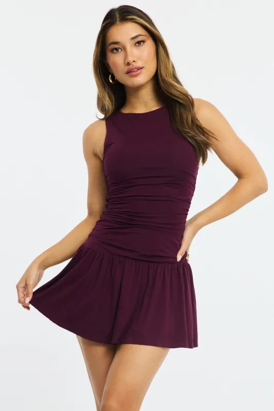 Red Mini Dress Drop Waist sold by Ally Fashion