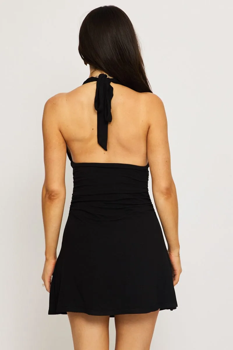 Black Halter Neck Mini Dress sold by Ally Fashion product image thumbnail 4