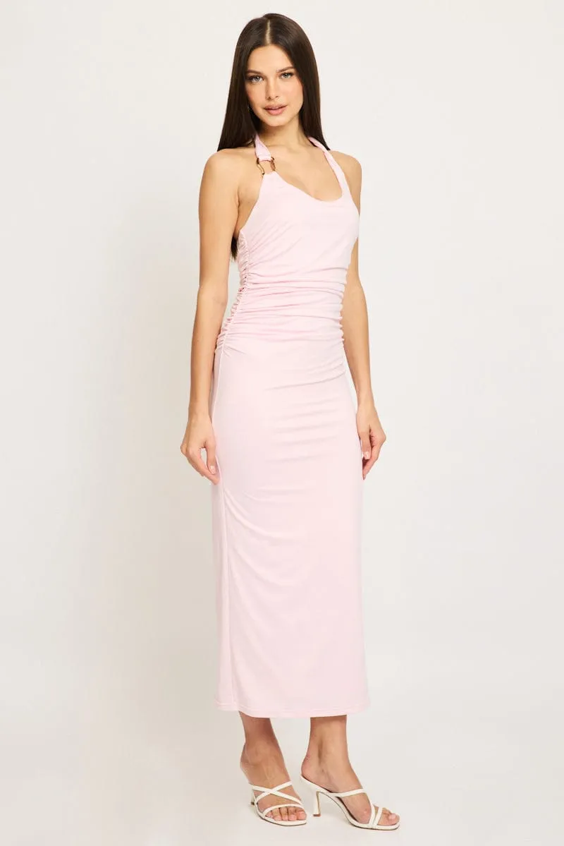 Pink Bodycon Dress Halter Neck sold by Ally Fashion