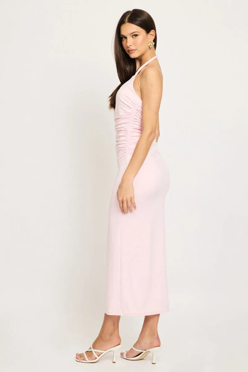 Pink Bodycon Dress Halter Neck sold by Ally Fashion product image thumbnail 3