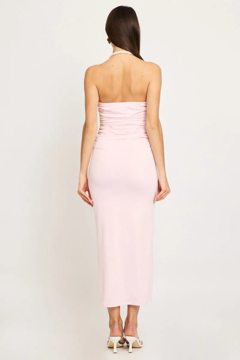Pink Bodycon Dress Halter Neck sold by Ally Fashion product image thumbnail 4