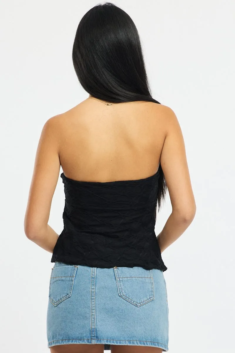 Black Boob Tube Top Textured sold by Ally Fashion product image thumbnail 4