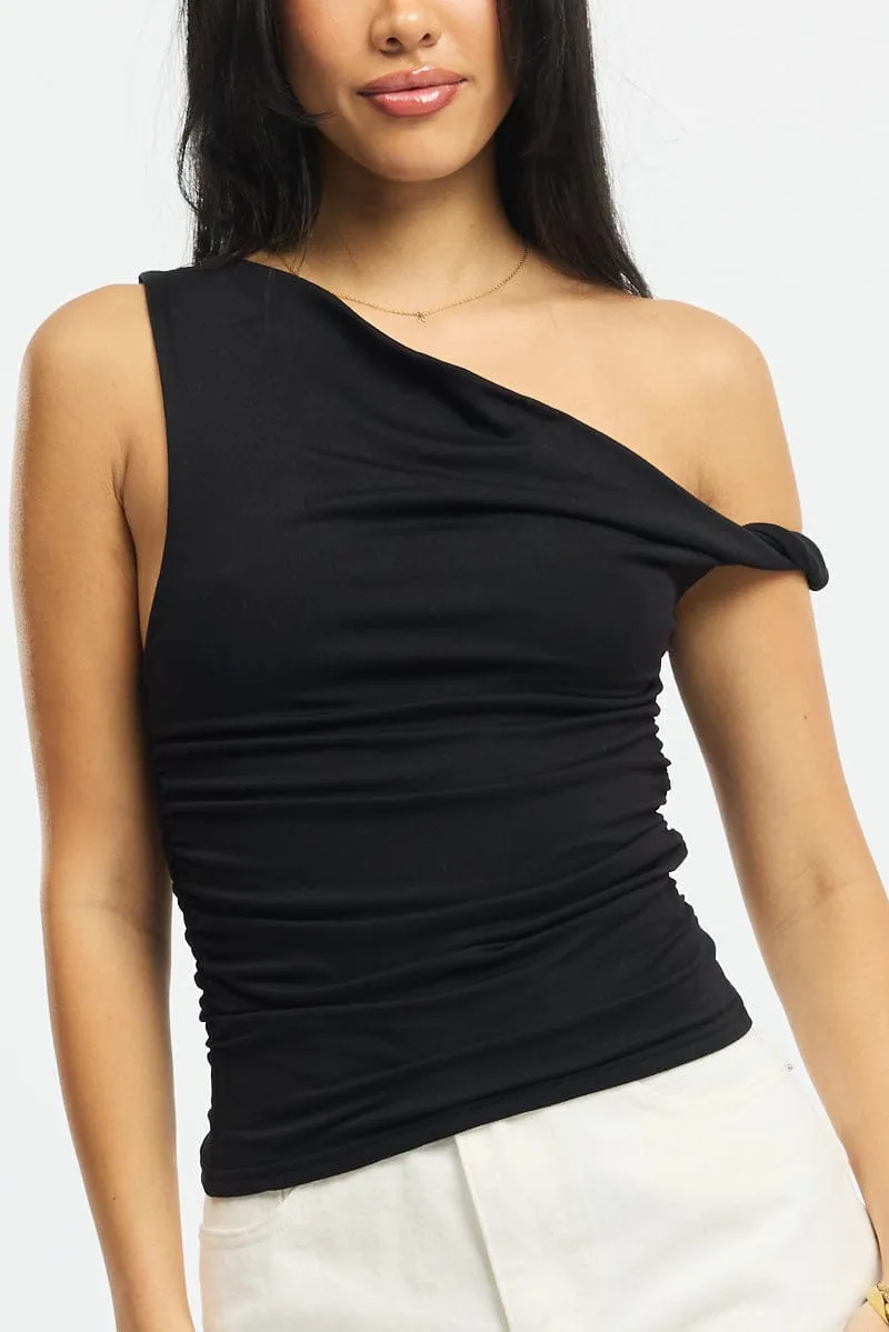 Black Supersoft Top Twist Off Shoulder sold by Ally Fashion product image thumbnail 5
