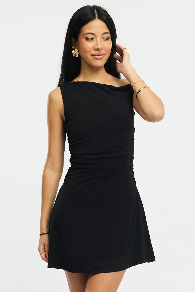 Black Mini Dress Off Shoulder sold by Ally Fashion