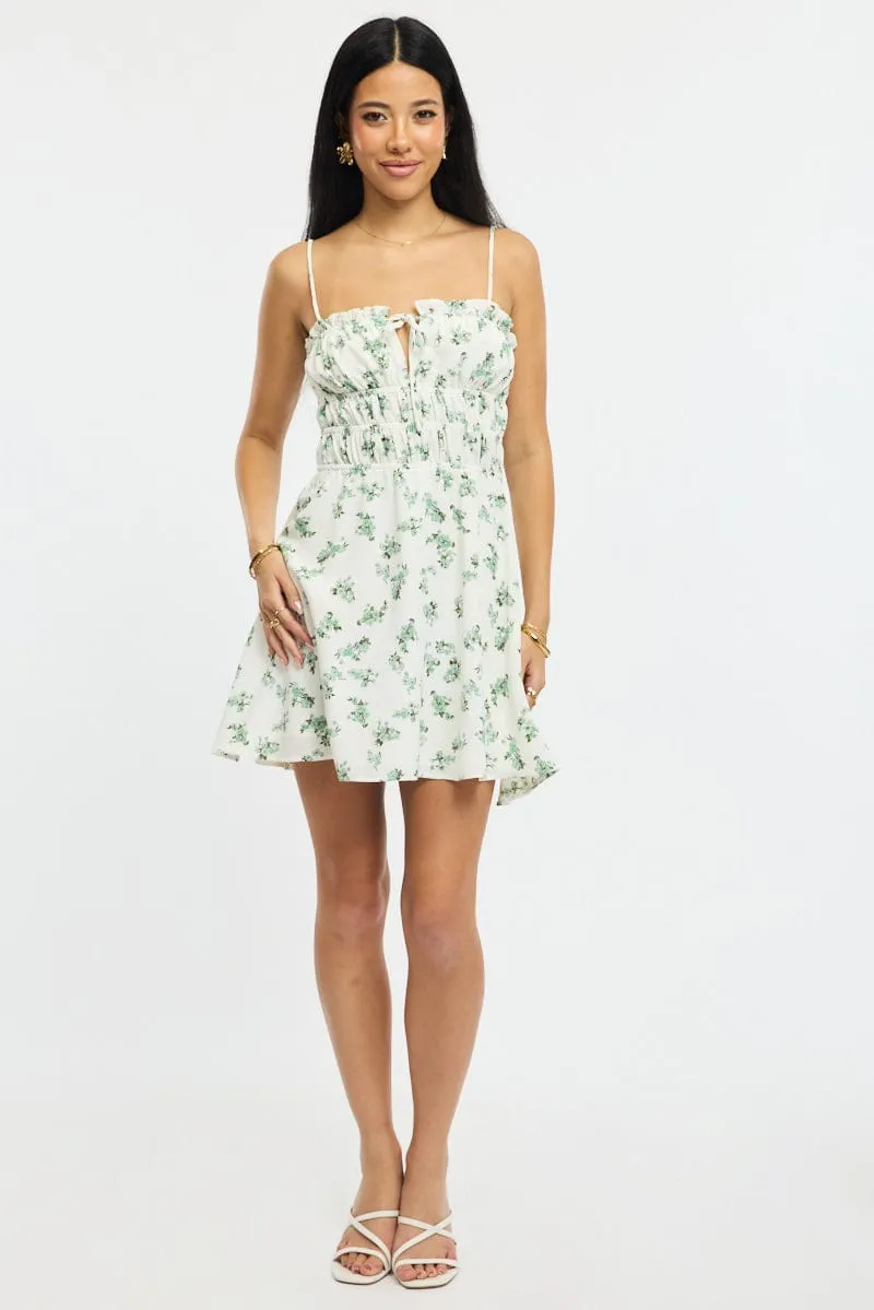 Green Ditsy Fit And Flare Dress Mini sold by Ally Fashion product image thumbnail 2